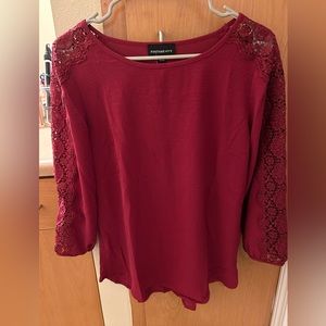 Fortune + Ivy Mixed Media Blouse